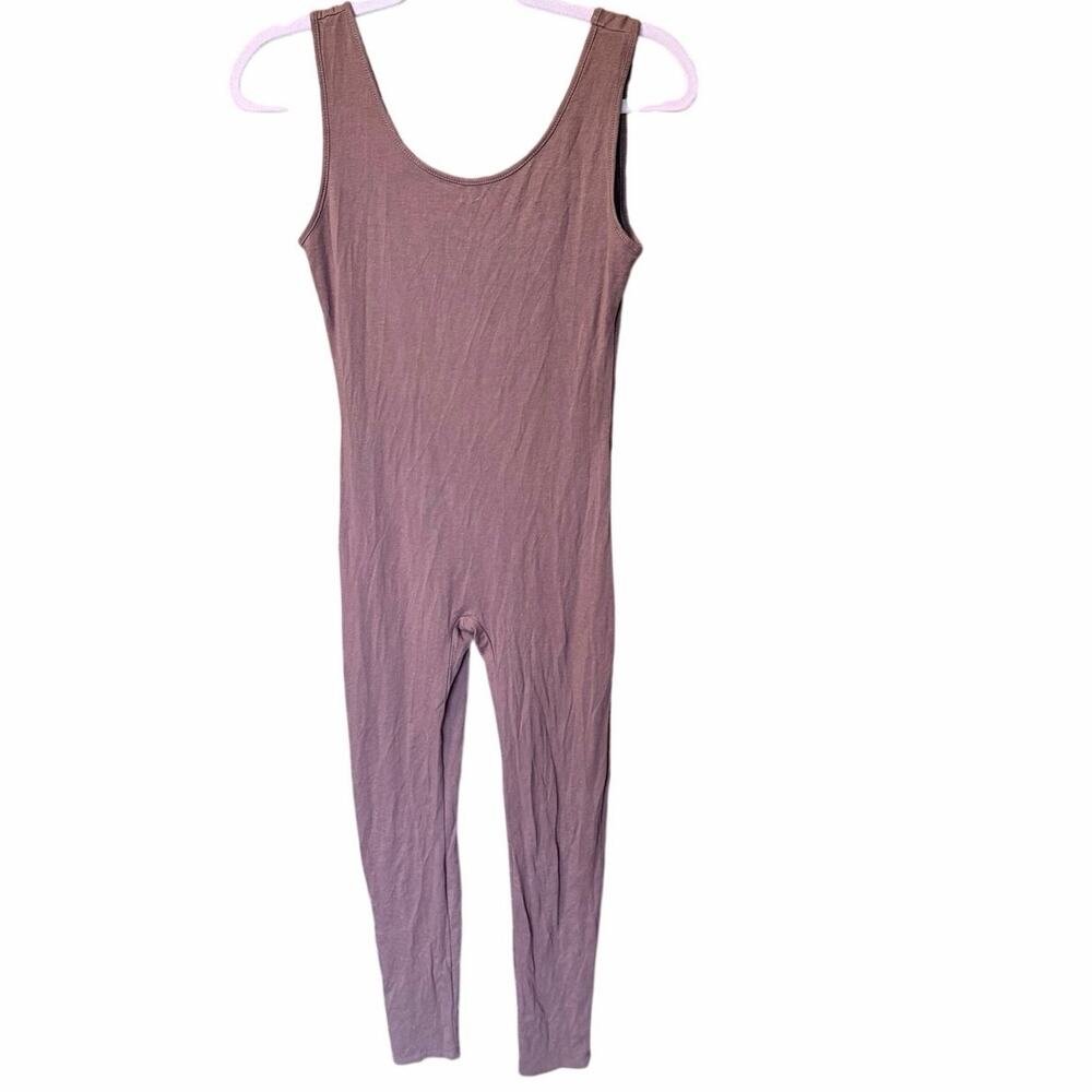 Heart & hips brown bodysuit jumpsuit yoga small cotton blend sleeveless granola